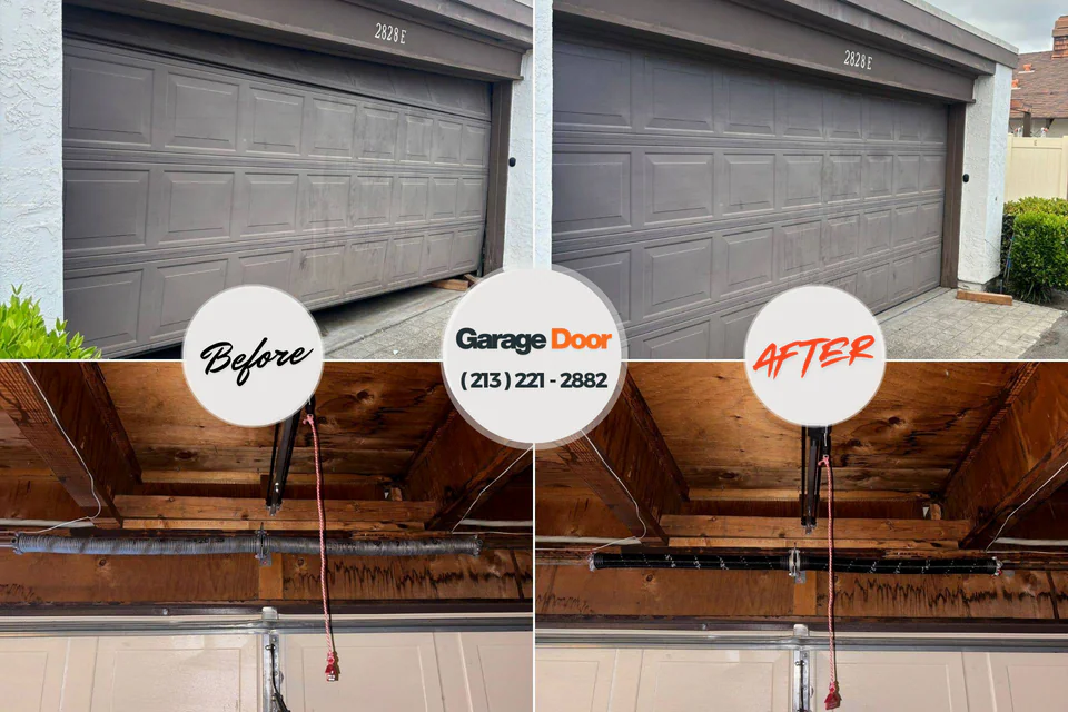 Before and after: garage door repair South St. Paul, MN